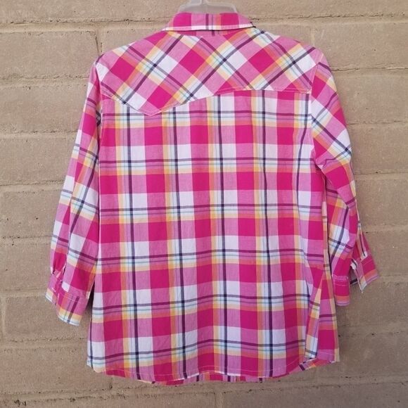 DICKIES Button Up Pink Plaid Shirt. Sz M - Picture 10 of 13